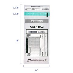 Adsure Clear Plastic Small Bank Deposit Bags For Cash Pack Of 1000 5X9Tamper