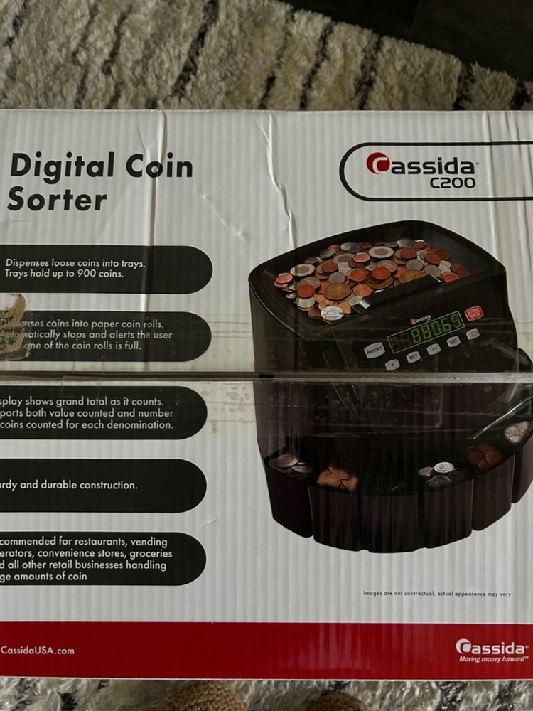 Cassida C200 Digital Coin Counter and Sorter for 900 Coins