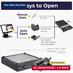 Volcora Cash Register Drawer for Point of Sale (POS) System, 5 Bill/7 Coin, 16″