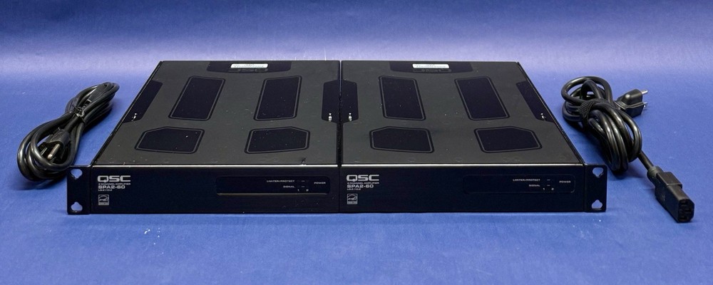 Lot of 2 QSC SPA2-60 2-Channel 60W Power Amplifier- SPA2-60 w/Rack Mount