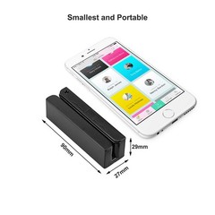 MSR90 USB Swipe Magnetic Credit Card Reader 3 Tracks Mini Smart black