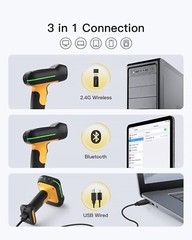 Inateck Industrial 1D Barcode Scanner Bluetooth Hand Wireless IP67 W/ App & SDK