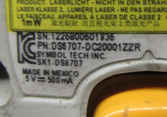 Symbol DS6707 *B02* Handheld Digital Scanner