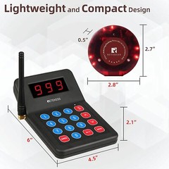 Retekess T119 Restaurant Pager System Guest Queuing 10 Buzzers Food Truck Cafe
