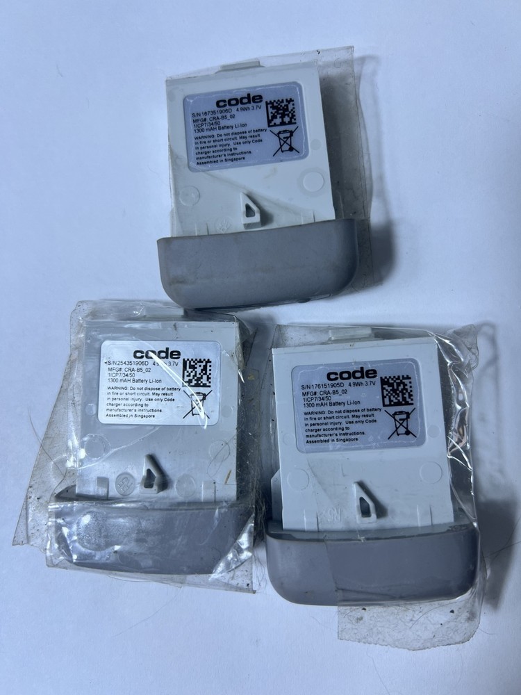 3 Genuine OEM Battery for Code CR2600 scanner 1300 mAh Li-ion – CRA-B5_05 4.9Wh