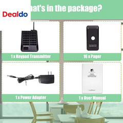 TD157 Restaurant Pager System, Pagers for Restaurants,984Ft Long Range, 16 Pager