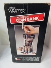 VTG MAGNIF Money Wrapper Motorized Coin Bank Made in USA 1994 AS SEEN ON TV