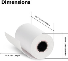 2 1/4” X 65 Ft Thermal Receipt Paper Rolls, Fits Ingenico Desk 3500 Desk 5000 Mo