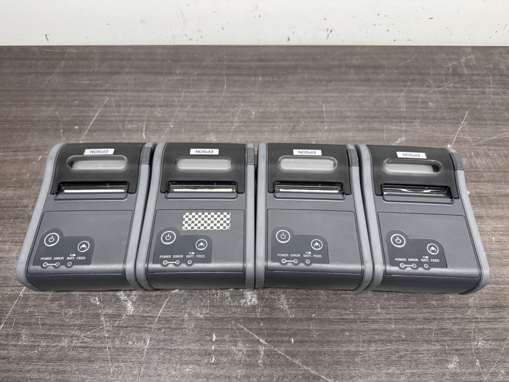 Lot Of 4 Epson M196B TM-P60 POS Mobile Receipt Printer Bluetooth – T99
