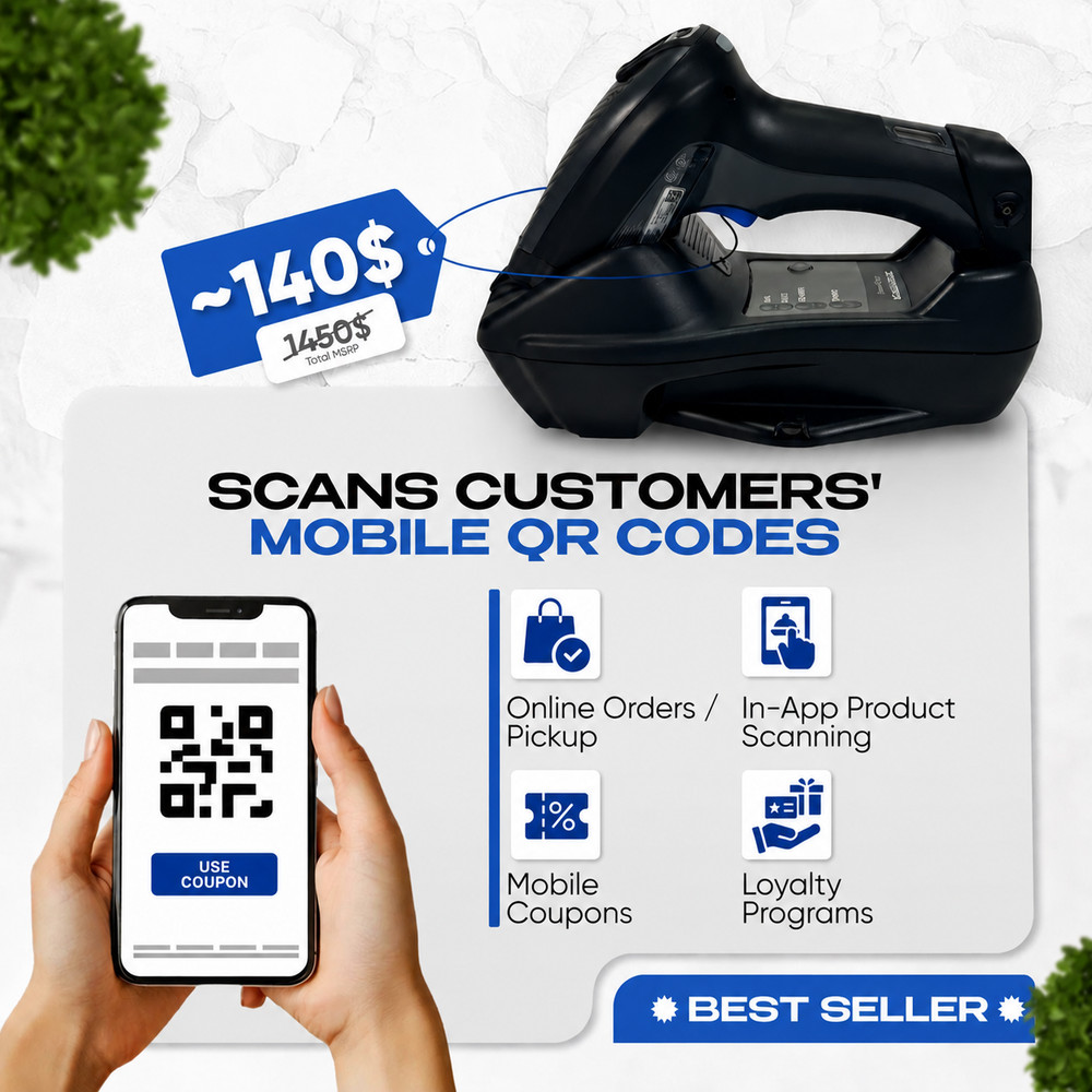 Handheld Industrial 1D/2D Barcode Reader w/Bundle🔸Similar to Datalogic PM9600🔸
