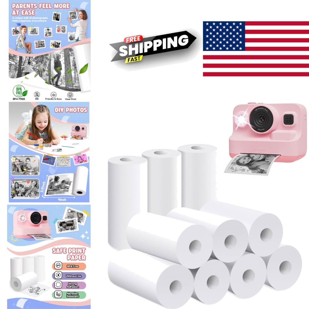 Thermal Printing Paper 10 Rolls Biodegradable Safe for Kids Instant Camera Use