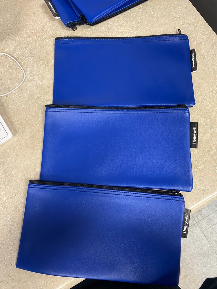 Honeywell 6503 Multipurpose Zipper Bank Deposit Money Bag Blue 11″ x 6″ 3-Pack