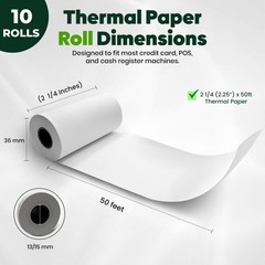 Thermal Paper Receipt Rolls – BPA-Free Receipt Paper for Credit Card Machines…