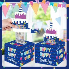 Birthday Money Box Cash Gift Pull Surprise Holder Happy 50 PCS Clear Bags
