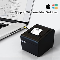 80mm USB Thermal Receipt Printer – Restaurant Kitchen POS Printer, Auto Cutter,