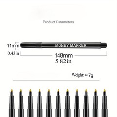 6 x Professional Counterfeit Money Marker Pen for Dollar Bill Authentication