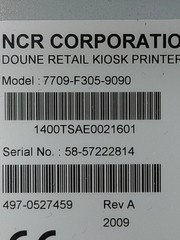 Lot of 2 NCR SelfServ 90 Kiosk printers with cords, 7709-f305-9090, used working
