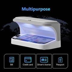 Portable Counterfeit Bill Detector with 8X Magnifying, 2 LED UV Light,