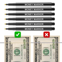 6 x Professional Counterfeit Money Marker Pen for Dollar Bill Authentication