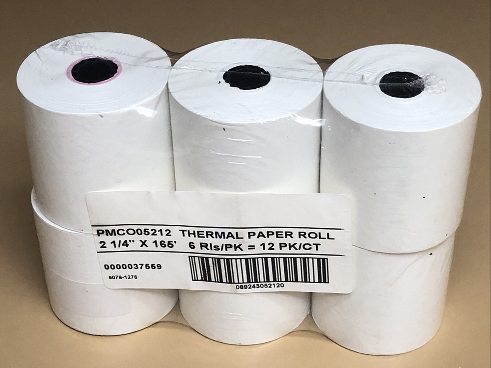 NEW – 6 Rolls 2-1/4″ x 165′ Thermal Paper Rolls Thermal POS Receipt Rolls SEALED