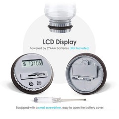 Gray Digital Coin Counting Bank, 1.8L Large Piggy Bank, All US Coins