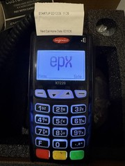 INGENICO ICT220 CREDIT CARD TERMINAL WITH CHIP READER AND 3 ROLLS OF PAPER