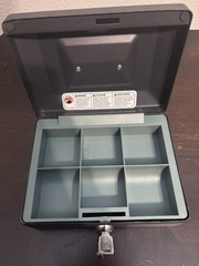 SentrySafe Metal Lockable Portable Cash Box w/ Removable Coin Tray