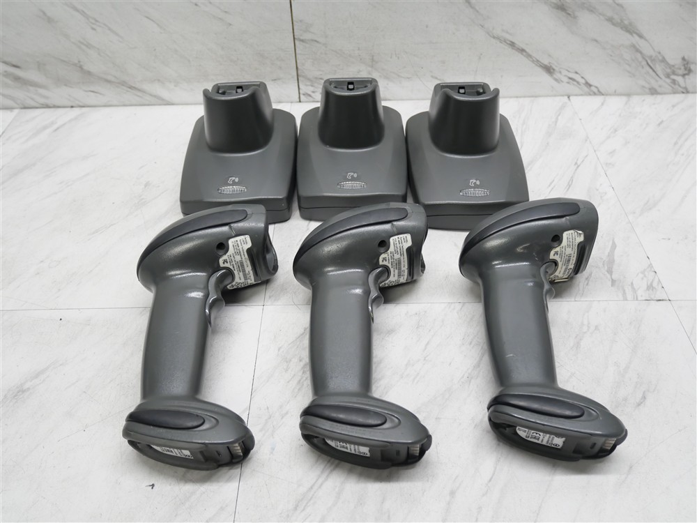 Lot of 3 Zebra Motorola Symbol LI4278 Barcode Scanner & Charge Dock Base CR0078