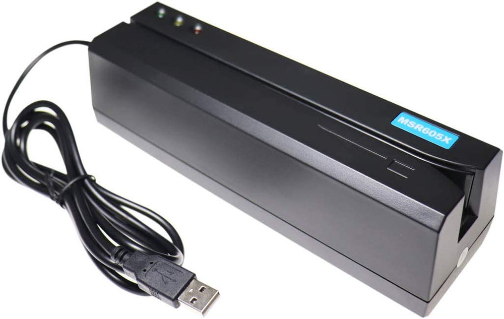 USB Card Reader Writer Mag Swipe 3-Track Compatible with MSR206 MSR605 MSR606