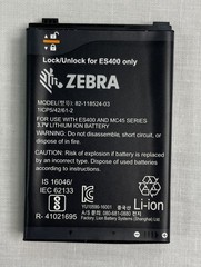 Zebra BTRY-MCXX-3080-01R Black 3080mAh Lithium-Ion Battery Pack For Zebra ES400