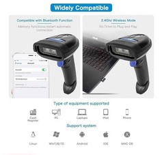 NETUM NT-1228BC Bluetooth Barcode Scanner 2.4G Wireless USB Handheld CCD