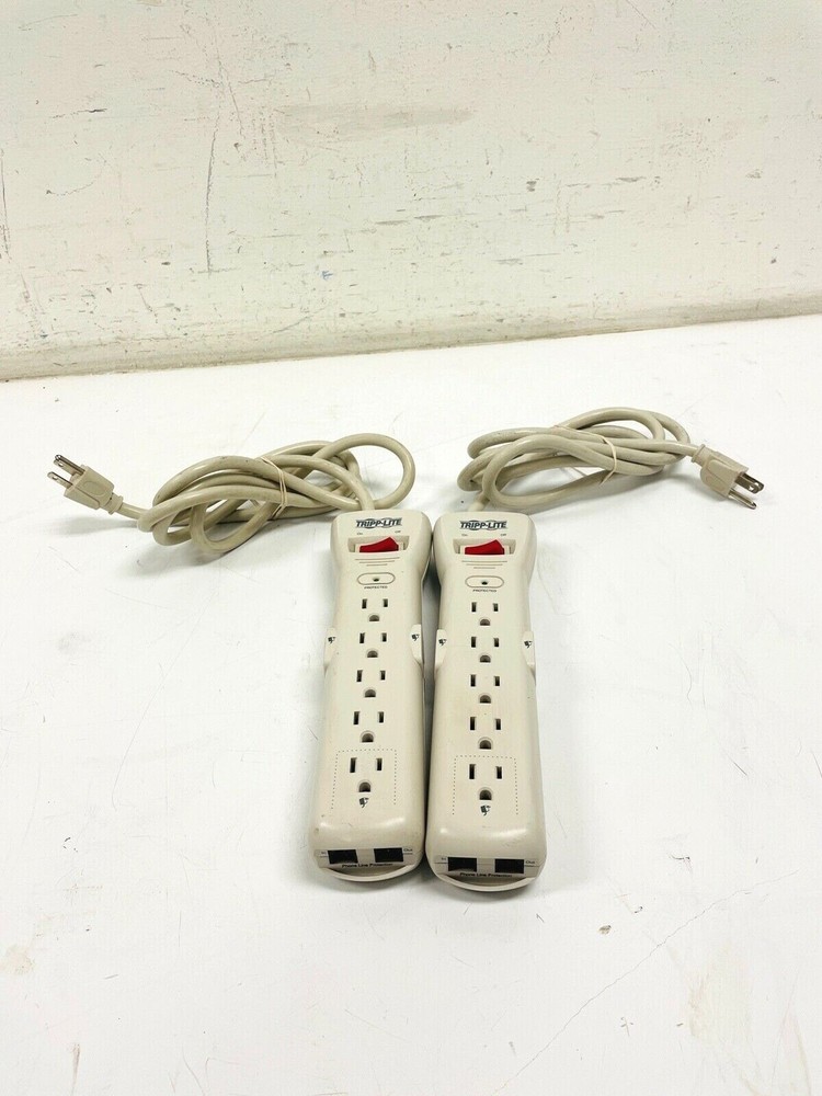 LOT OF 2 Tripp Lite SUPER6TEL SurgeProtector 7 Outlets 120V Surge Suppressors