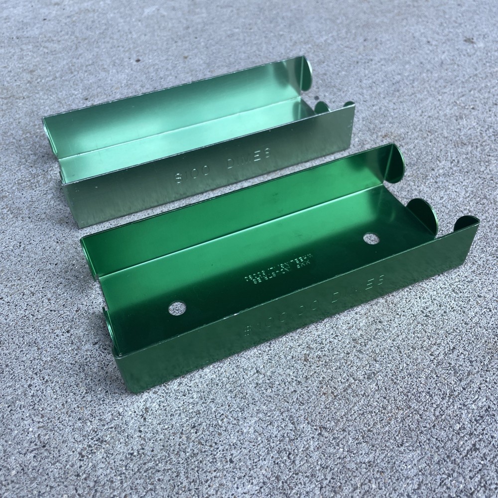 Lot Of 2 $100 Dimes Aluminum Coin Trays MMF & Abbott Coin Counter