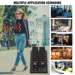 Uimoso Wireless Paging System with 16 Coasters for Restaurant Guest Queue