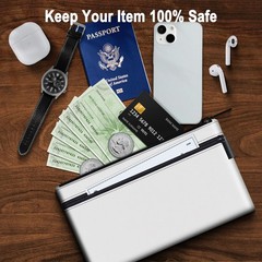 HAUTOCO Money Bag with Zipper 11×6.1 inch Money Pouch with Lined PU Leather Bank