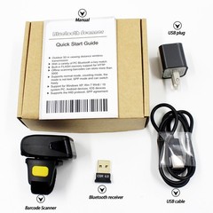 Bluetooth Ring 1D 2D QR Barcode ScannerWearable Wireless Finger Mini Bar Code