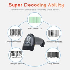 Symbol LS2208-SR20007R-NA Plug-and-Play 1D Laser USB Barcode Scanner Lightweight