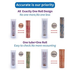 4-in-1 Coin Counter and Sorter Tube Set with Holder,Piggy Bank Penny Nickel D…