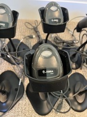 Zebra DS22 Laser Barcode Scanner Lot of 10 with Cords and Docks Tested Working