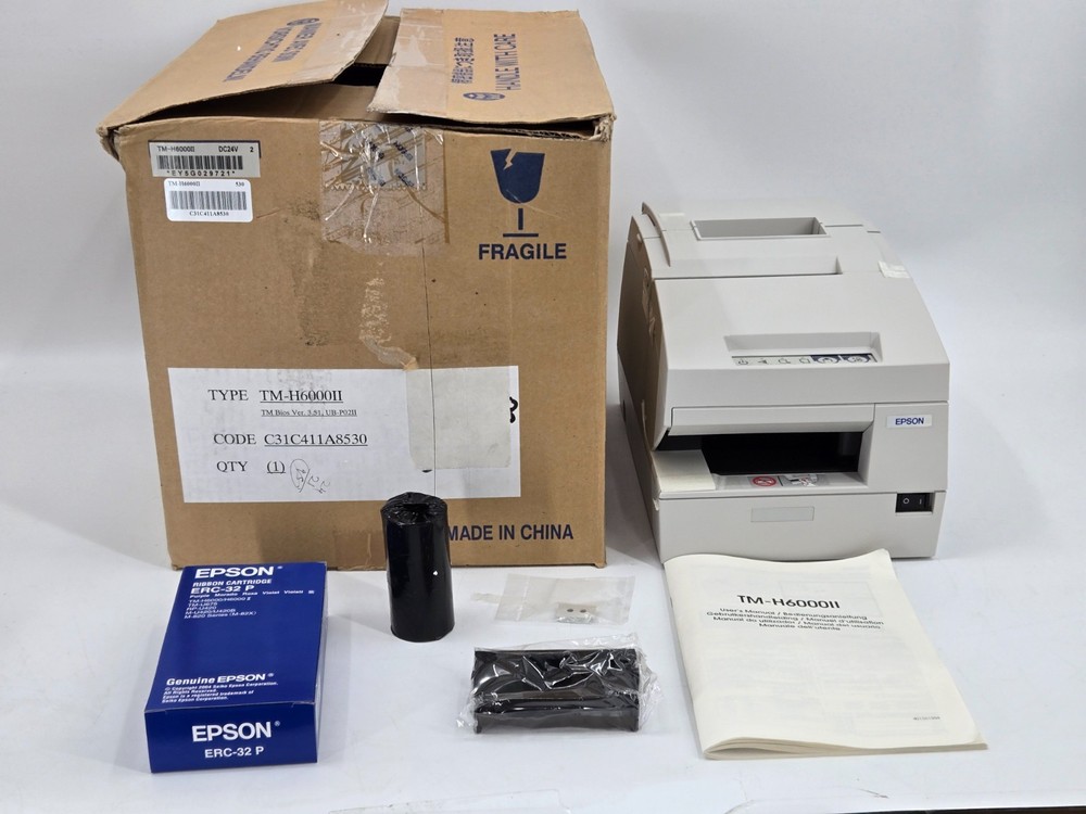 EPSON TM-H6000II RECEIPT PRINTER M147C New…. no power supply