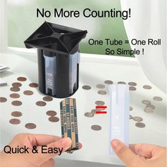 Coin Counter, Coin Sorter Tube, 4-in-1 Coin Sorter and Wrapper Machine