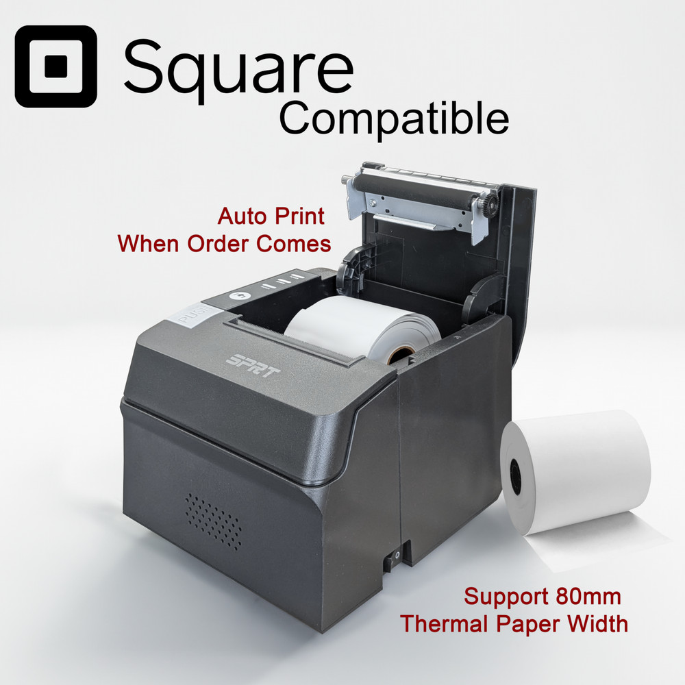 80mm paper size Thermal Receipt Printer for SQUARE APP USB / Ethernet 160mm/s