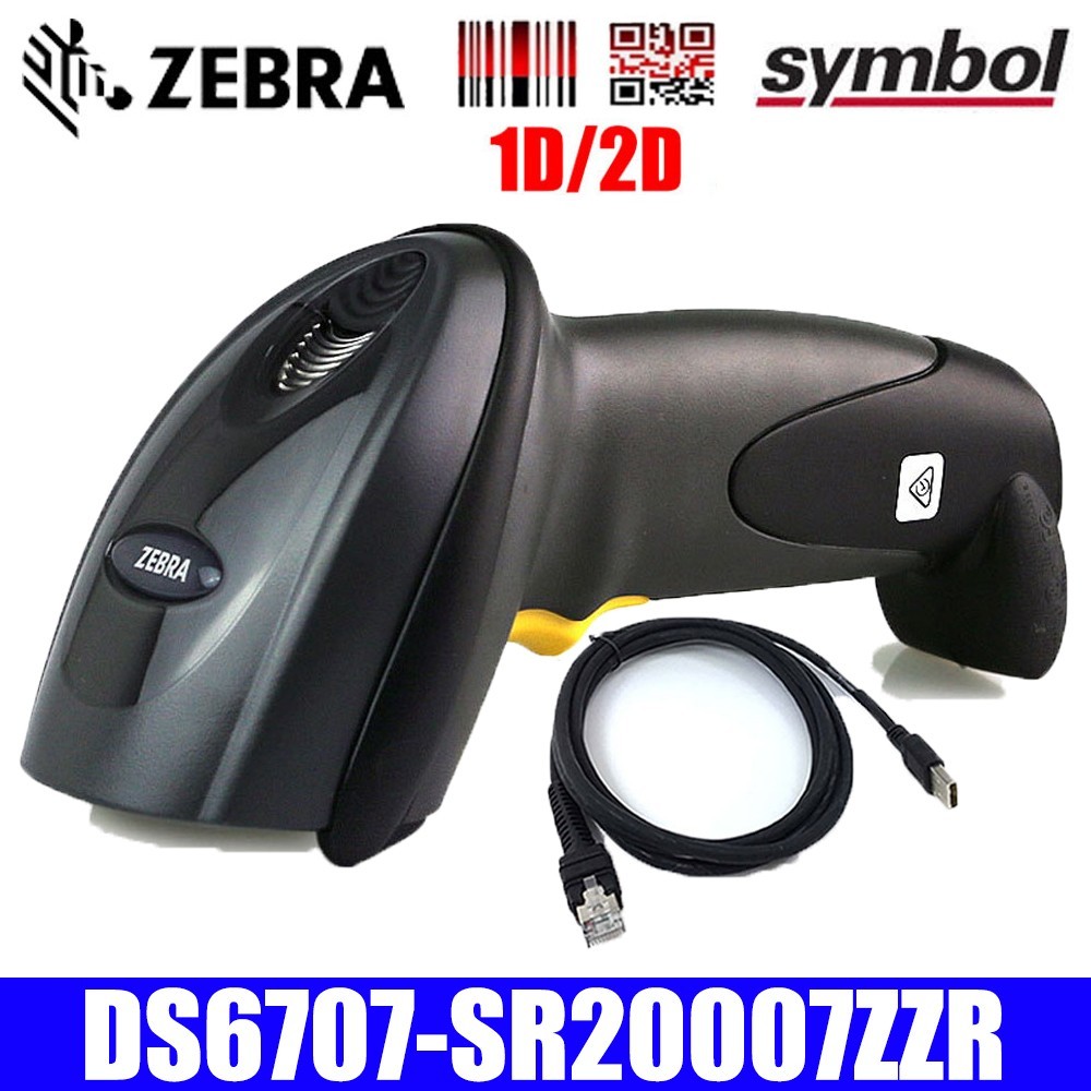Symbol Zebra Motorola DS6707-SR20007ZZR 1D 2D Barcode POS Scanner + USB CABLE