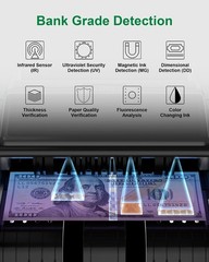 *NEW* Aneken AL-1000 Money Counter Machine, Counterfeit Detection Multi Currency