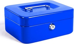 Portable Cash Box with Multiple Compartments and Durable Steel Construction