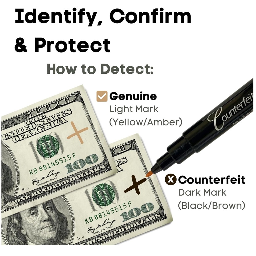 Fast & Accurate Fake Bill Detection Pen, 50 Pack