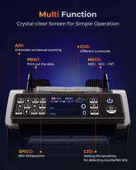 Bank Grade Money Counter Machine Mixed Denomination, 2CIS/UV/IR/MG/MT Counterfe