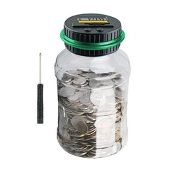 Coin Counter Piggy Bank Digital Counting Money Jar 1.8L LCD Display Green