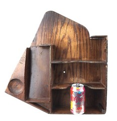 Antique Wooden Bank Teller Countertop Forms Organizer Cash Drawer