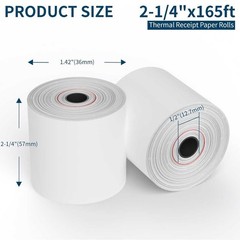 2 1/4″ x 165′ 50 Rolls Thermal Paper Cash Register POS Receipt Paper Credit Card
